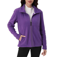 Veste femme unie, fermeture éclair intégrale, manches longues, sans capuche, polaire, manteau décontracté pour le quotidien, vêtement