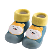 Ediodpoh Kids Toddler kids Boys Girls Patchwork Warm Knit Soft Sole Rubber Shoes Socks Slipper Stocking Slippers Kids Green_003 5.5
