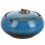 2Pcs Elegant Dark Blue Ceramic Ashtrays with Nonslip Base for Desk Use 1