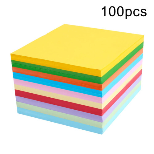 100 τεμάχια τετράγωνο χαρτί Origami διπλής όψης χρωματιστό DIY διπλωμένο εργαλείο