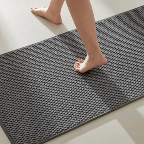 Antislip geweven badmat, superabsorberend en sneldrogend.