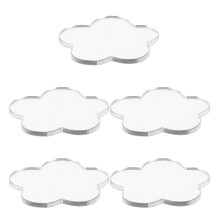 25Pcs Silver Acrylic Portable Vanity Mirrors Stick-on for Phone Use