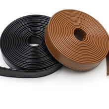 KALLORY Diy Bag Material Light Brown Pu Leather Strip For Crafts And Artisans 1 Roll 300x2x0.26Cm