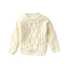 Leuke effen trui voor jongens en meisjes, dikke casual trui voor de herfst en winter, warmhoudend, met lange mouwen en ronde hals, voor kinderen van