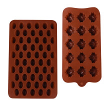 Lot de 2 moules en silicone alimentaire brun foncé pour la cuisson et la pâtisserie