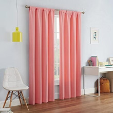 Kendall Modern Blackout Thermal Rod Pocket Window Curtain for Bedroom or Living Room (1 Panel), 42 x 95, Coral