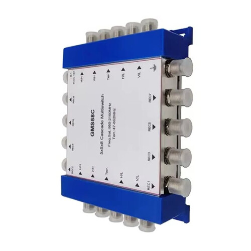 Satellite Cascade Multiswitch 4 Satellite IF + 1 Terrestrial TV Input for 8 Satellite Receivers EU PLUG 1