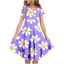 Toddler Girl Solid Dress Sleeveless Dress Girls Summer Clothes 12T