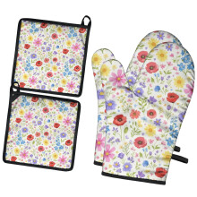 Gants de cuisine Pioneer Flower à motif floral (lot de 2), résistants à la chaleur, 19,5 cm x 30,5 cm