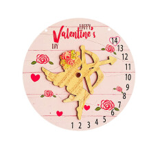 Decorazione per San Valentino in legno a doppio strato con conto alla rovescia da appendere a porte, finestre e pareti.