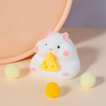 Jouet anti-stress en forme de hamster – En caoutchouc souple, 13 x 15 cm