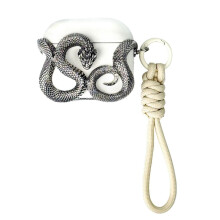 Metallinen nahkakotelo AirPods Pro3 -kuulokkeille, korkealaatuinen suojakuori jalokivikoristeluilla, tyylikäs muotoilu