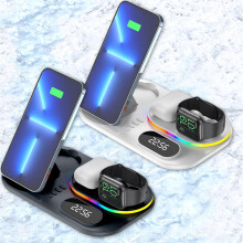 Stație de încărcare wireless 4 în 1 de 15 W pentru Android, iPhone, Apple, Samsung, iPad