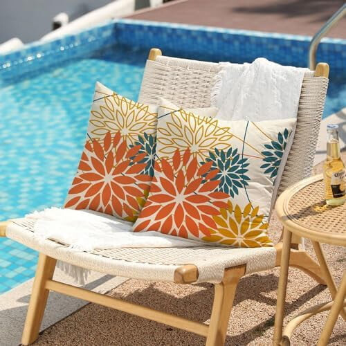 Fodere per cuscini floreali 24x24 pollici, set da 2, impermeabili 1