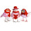 Valentine's Day red bird figurines couple set 4