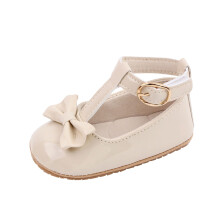 Itsun Baby Walking Shoes,Baby Girls Flats Shoes No-Slip Rubber Sole Infant Toddler Princess Wedding Dress Shoes Beige 6-9 Months