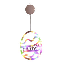 Paasdecoraties voor thuis: Paashaas-ei hanger met lampjes, feestelijke verlichting.