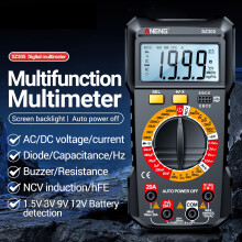ANENG SZ305 Multimetro e tester per condensatori (1999 conteggi), voltmetro/ohmmetro intelligente per tensione, corrente, resistenza, capacità,