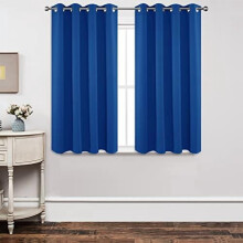 Tende oscuranti, confezione da 2, termoisolanti, con occhielli (L52xA45", Blu Reale) – Compatibili con aste standard