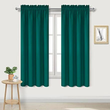 Blackout Thermal Curtains, Energy Saving & Noise Reducing, Hunter Green, 42x63 Inch, Set of 2, Rod Pocket, Compatible with Standard Rods