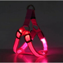 Harnais-poitrine lumineux LED réglable pour chien, rembourré et réfléchissant, avec sangle de poitrine pour une sécurité optimale lors des
