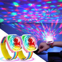 Veilleuse pour enfants, mini boule disco lumineuse activée par le son, bracelet lumineux LED portable pour enfants, cadeau d'anniversaire, rose pour