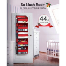 Organizer da appendere alla porta, rosso, 5 ripiani, 10 tasche