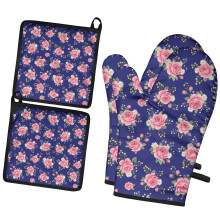 Gants de cuisine Pioneer Flower à motif floral (lot de 2), résistants à la chaleur, 19,5 cm x 30,5 cm