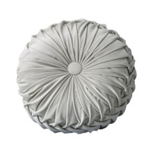 Fashion Super European Luxury Velvet Throw Pillow Cushion Round Fabric Handmade Pleated Wheel Pumpkin Seat Cushion