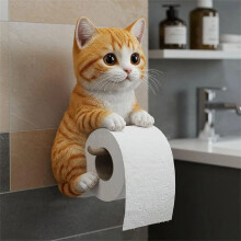 Suporte de papel higiênico 3D em formato de gato para parede