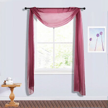 BalsaCircle Burgundy 18 feet Sheer Organza Curtain Panel Backdrop Drape Window Decorations