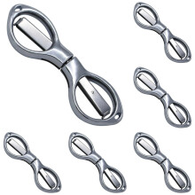 6 Pieces Silver Portable Scissors Anti-Rust Folding Scissors Glasses-Shaped Mini Shear for Home and Travel Use