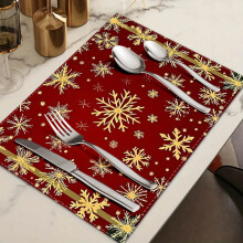 Christmas Festive Placemat Set, Holiday Table Mat for Home and Living Room Decorations, Perfect for Dining, Parties and Gift Wrapping Accents