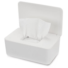 Baby Wipe Dispenser Holder, Refillable & Flushable Wipe Container for Fresh Wipes – White