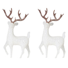 christmas 2pcs Christmas Reindeer Woodland Figurines Desktop Decoration