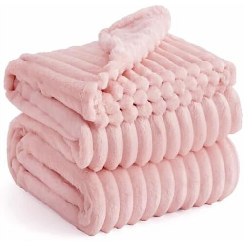 Κουβέρτα GentleSoft Coral Pink Fleece Queen για Καναπέ - Υπερ-μαλακές, άνετες κουβέρτες για