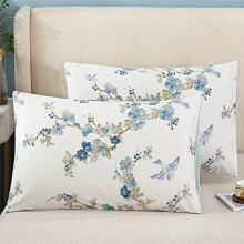 Housses de coussin imprimées fleurs et oiseaux, taies d'oreiller, fermeture enveloppe, housse de coussin (Standard, couleur 14)