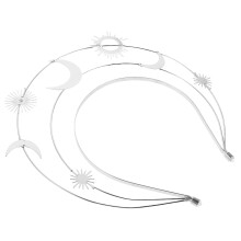 OUNONA Göttinnen-Haarreif für Damen mit Mond- und Sternenmotiv, perfekt für Partys und Geburtstage, 3-lagig, handgefertigt