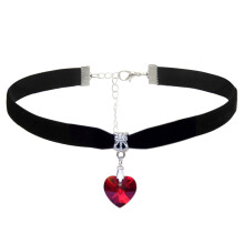 Herzanhänger-Halskette, Herzchoker, lange Kette, Liebeshalskette für Damen und Herren