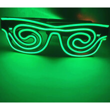 Occhiali luminosi a LED, occhiali al neon, occhiali con luce a spirale a LED, occhiali flash regolabili con controllo cablato e custodia per batterie
