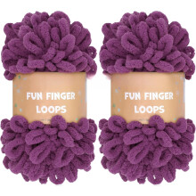 Hilo Yarn Fun Finger Loops - Poliéster jumbo - 100 g/ovillo - 2 ovillos