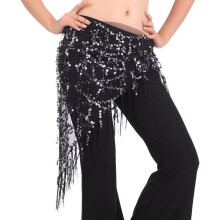 Women's Belly Dancing Belt Colorful Waist Chain Belly Dance Tassles Mesh Hip Scarf Belt Triangle Skirt