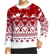 Pull de Noël homme avec broderie de rennes (1 pièce)
