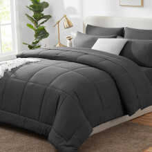 Set copripiumino singolo beige – Set da letto completo di 5 pezzi con copripiumino trapuntato, lenzuola e federe