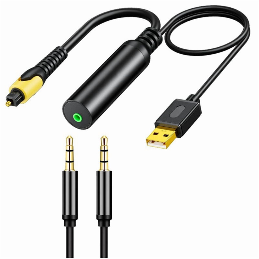 Usb Digital Fiber Optical To 3.5Mm Converter, Audio Cable Aux Adapter, Aux Adapter Cord Light 9027700515635