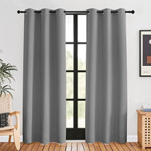 Blackout Curtains Silver Grey 42x80 Inch 2 Panels