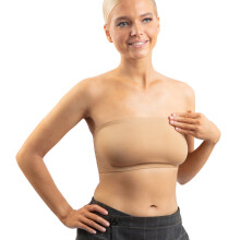 Reggiseno a fascia senza spalline color carne da donna, confezione singola, taglia XL.