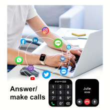 Smartwatch mit integriertem Lautsprecher, 1,83-Zoll-HD-Display, Telefon- und Musikfunktion, verschiedenen Zifferblättern, kompatibel mit Android