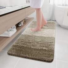 Rug Seomra Folctha Micrea-shnáithín Shaggy Caife Dronuilleogach 54x24 Orlach