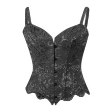 Lingerie sculptante vintage pour femme, corset bustier à épaules dénudées, laçage, baleines, lingerie gainante confortable.